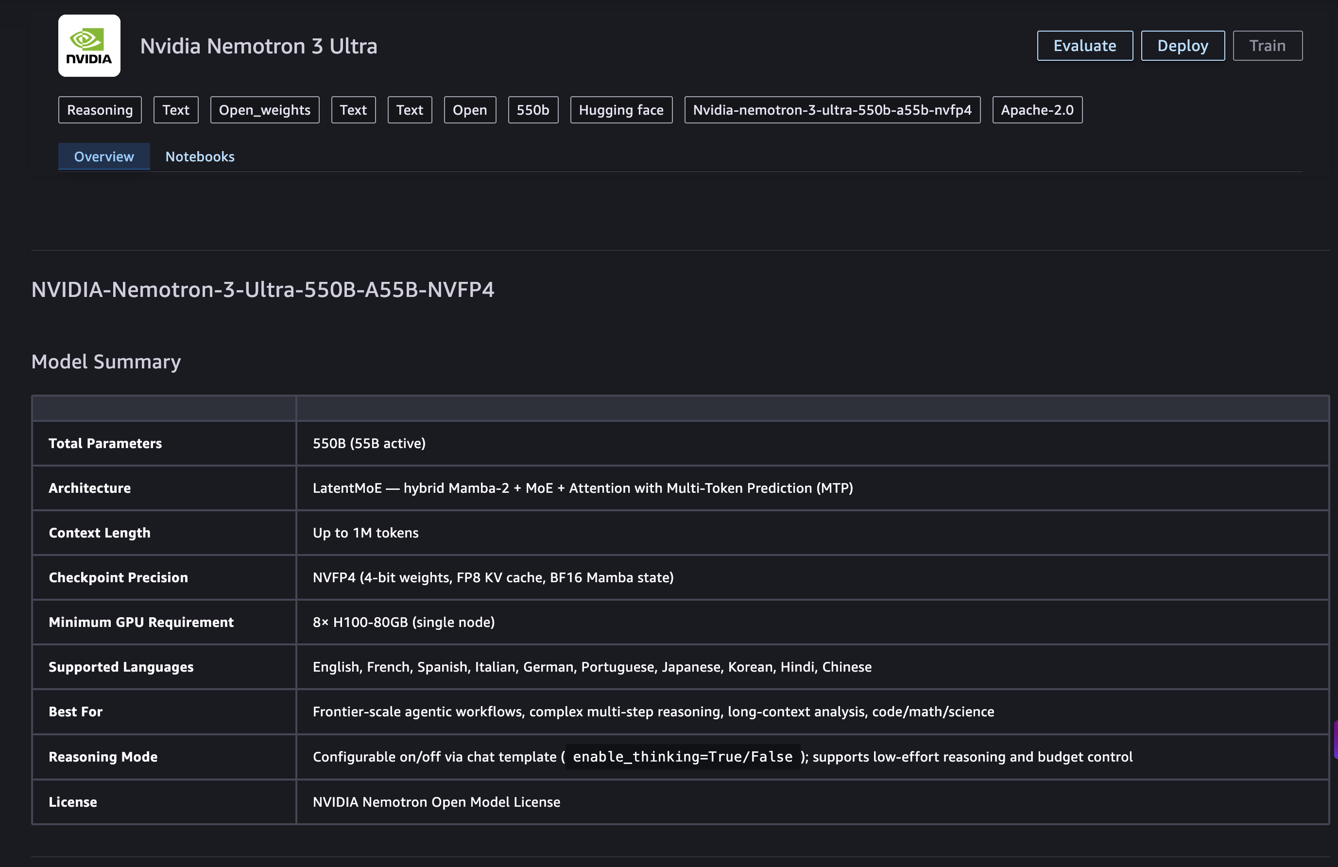 NVIDIA Nemotron 3 Ultra now available on Amazon SageMaker JumpStart